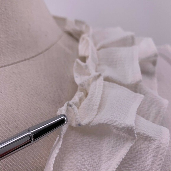 **3-for-$30** Le Gali Hillary Blouse Ivory Tie Neck  XXL - Picture 9 of 11